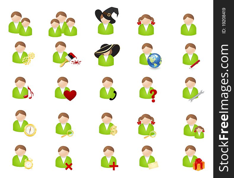 Set of icons-avatars in the form of people without the person for the Internet