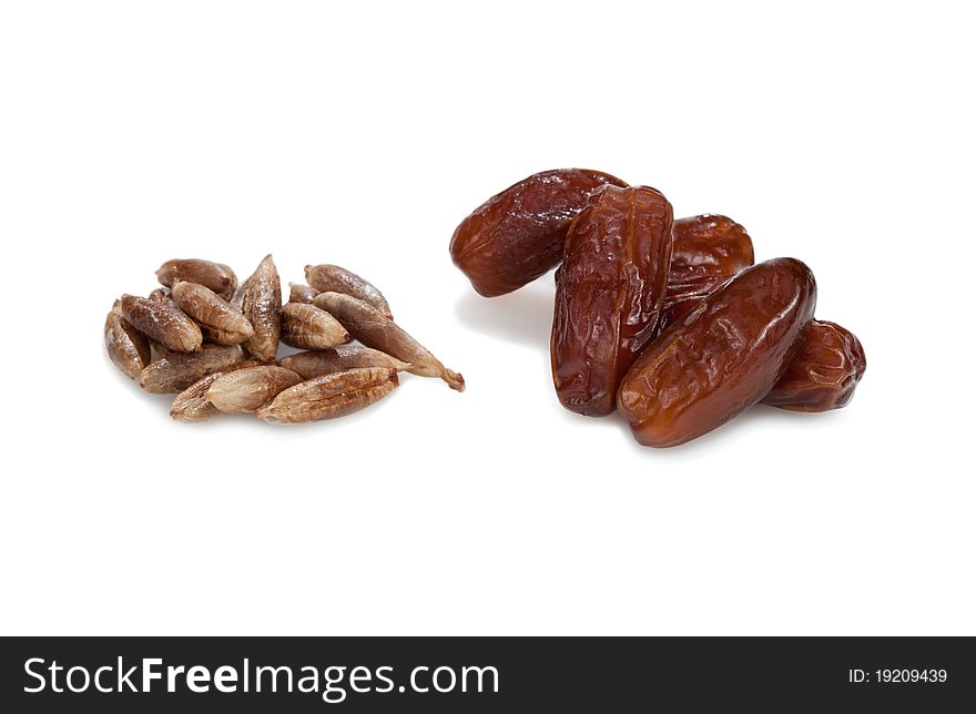 Several dates and dates. Isolated on white background.