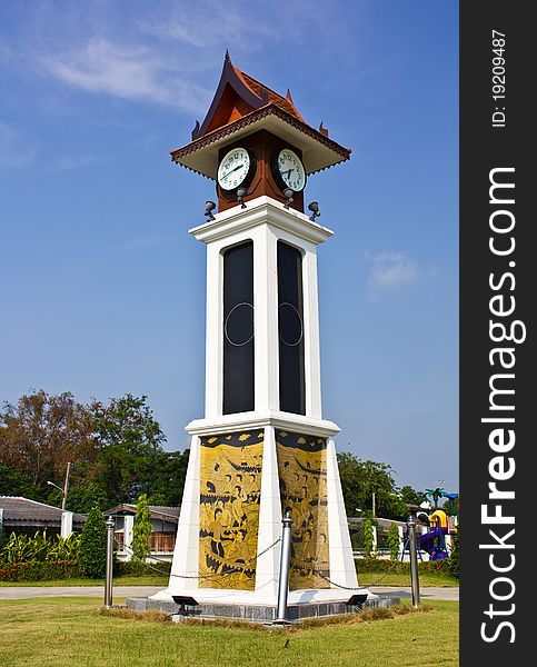 Thai style clock tower