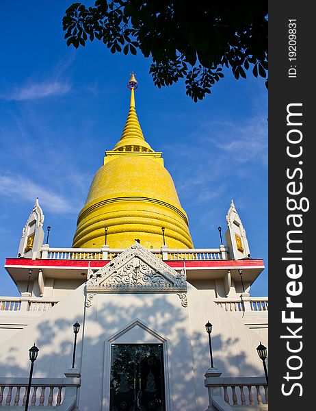 Golden pagoda in the temple in Thailand. Golden pagoda in the temple in Thailand