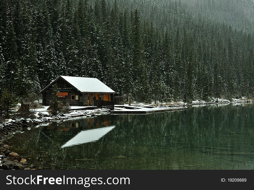 Lake and Cabin