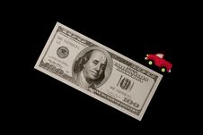 Red Truck On Money Royalty Free Stock Photography Red Truck On Money Royalty Free Stock Photography