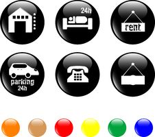 Hotel And Motel Objects Icons Stock Images