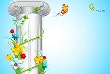 Floral Creeper Around Pillar Stock Photo Floral Creeper Around Pillar Stock Photo