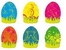 Eastern Rabbit Searching Eggs Color Royalty Free Stock Images Eastern Rabbit Searching Eggs Color Royalty Free Stock Images