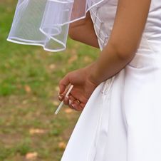 Wedding Smoke Break Royalty Free Stock Photography Wedding Smoke Break Royalty Free Stock Photography
