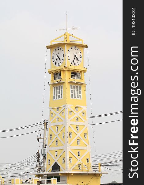Clock Tower in Ratchaburi city, Thailand