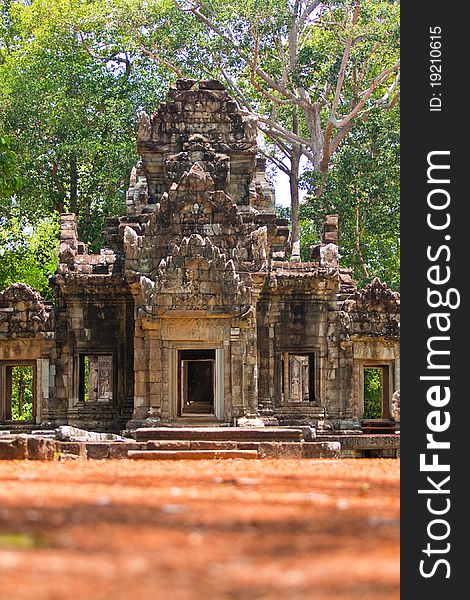 Ancient buddhist khmer temple in Angkor, Cambodia.