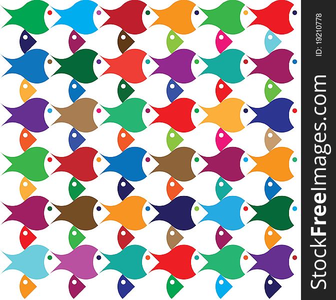 Vector color fish abstract pattern background. Vector color fish abstract pattern background