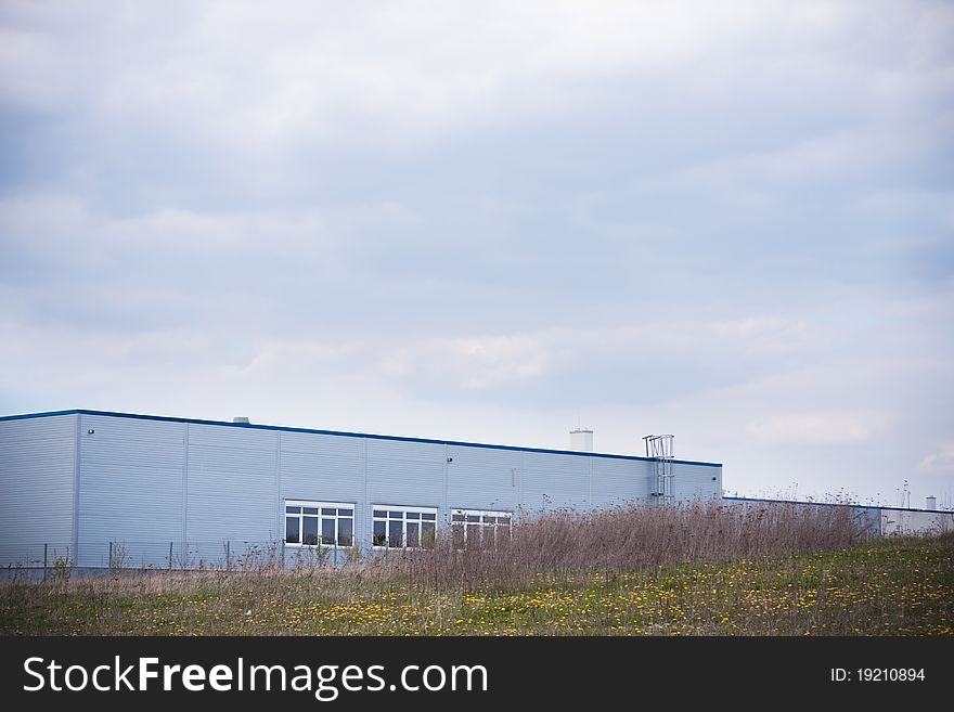 Manufacture production stockroom modern building. Manufacture production stockroom modern building