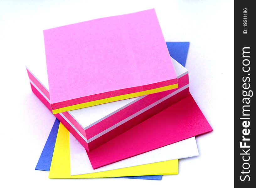 Color stickers  for notes isolated on a white background