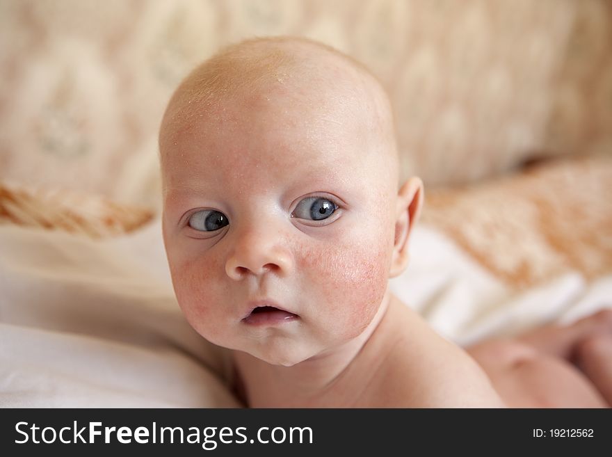 European child, Age 4 months. European child, Age 4 months
