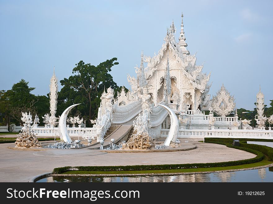 Wat Rong Khun Chiang Rai Thailand, Cultural attractions, Chiang Rai, White wat, art, beautiful delicate task. Wat Rong Khun Chiang Rai Thailand, Cultural attractions, Chiang Rai, White wat, art, beautiful delicate task.