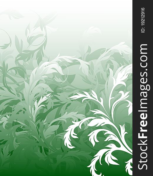 Vector beautiful ornate branch, floral abstract corner. Vector beautiful ornate branch, floral abstract corner