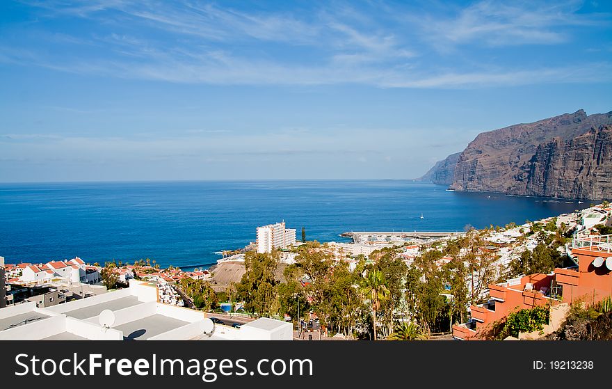 A view out over the water in Tenerife, Spain. A view out over the water in Tenerife, Spain