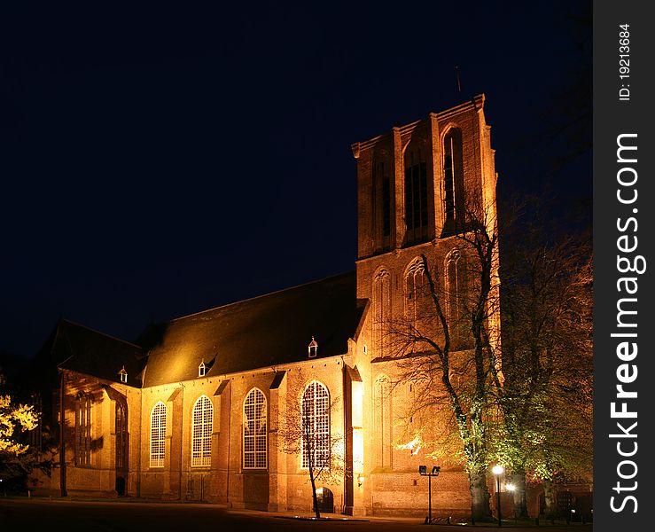 St. Nicolaas Church in Elburg by night. A.k.a. Great Church.
