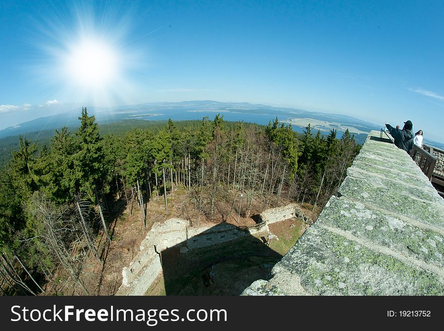 View from tower of old castle