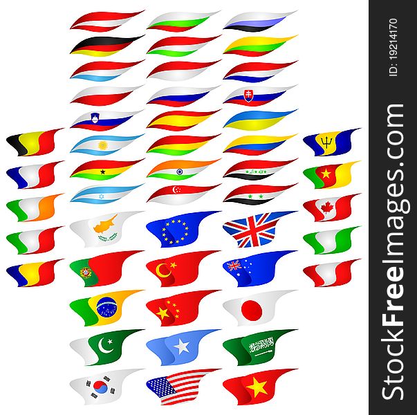 Flags Of The Different Countries.