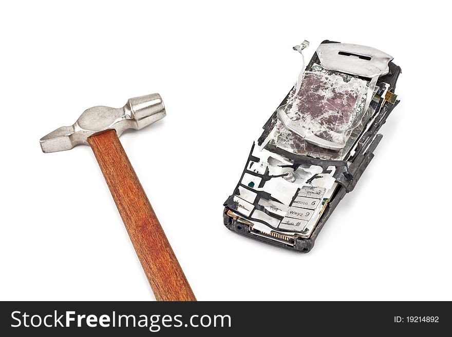 Smashed With A Hammer Mobile Phone