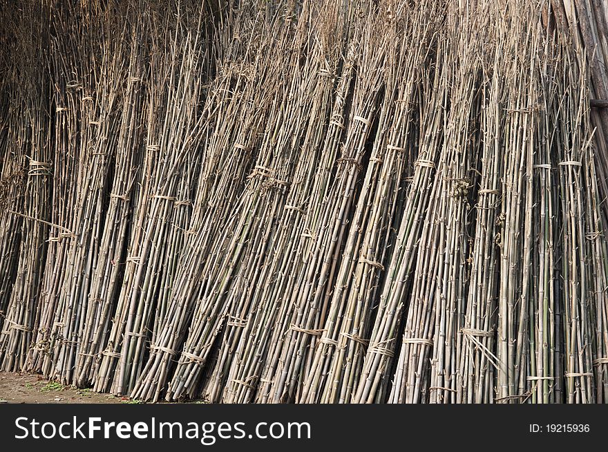 Bamboo materials in market, bamboo