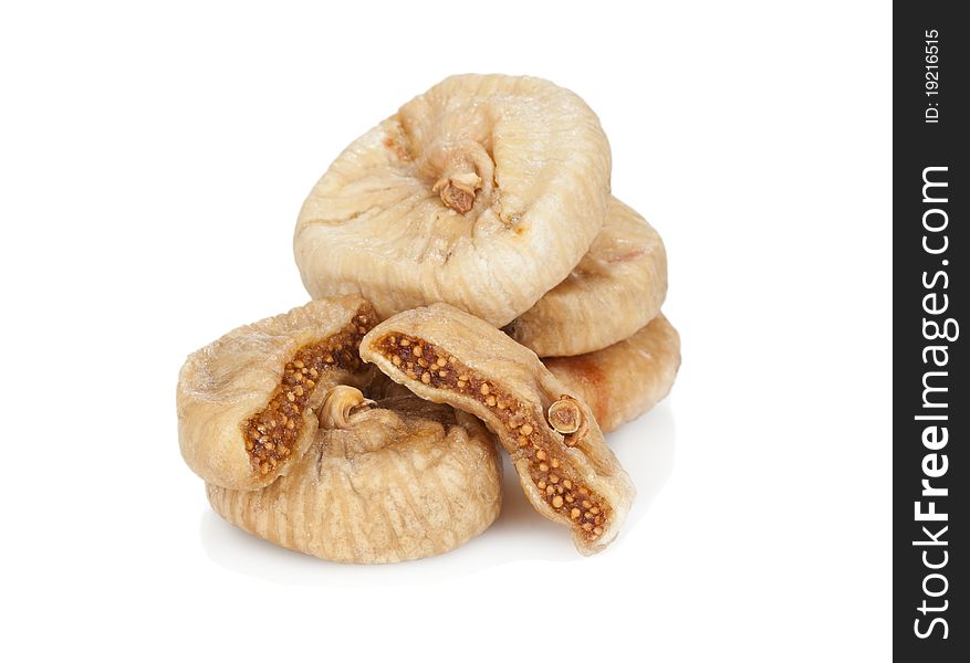 Dried figs. Isolated on white.