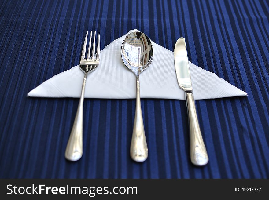 Tableware and Table napkin in restaurant . Tableware and Table napkin in restaurant .