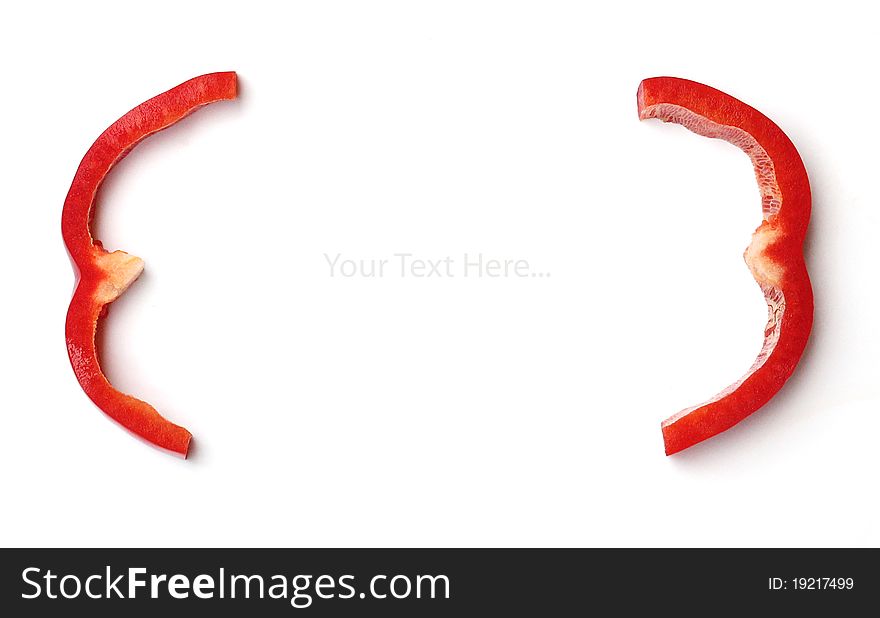 Parenthesis red chili pepper on white background. Parenthesis red chili pepper on white background.