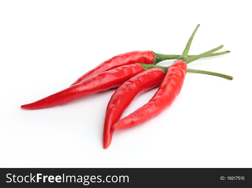 A group of hot chili on white background. A group of hot chili on white background.