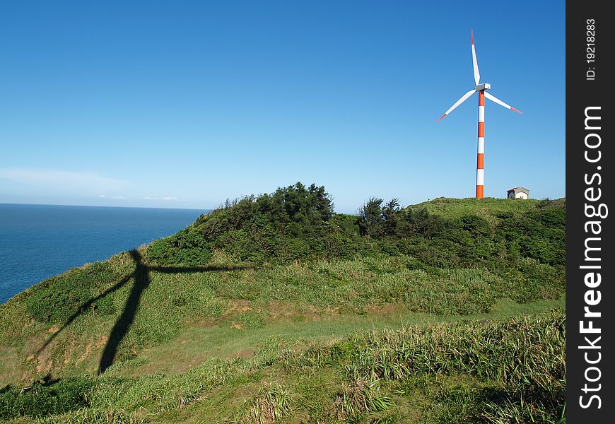 Wind power generation in the hill