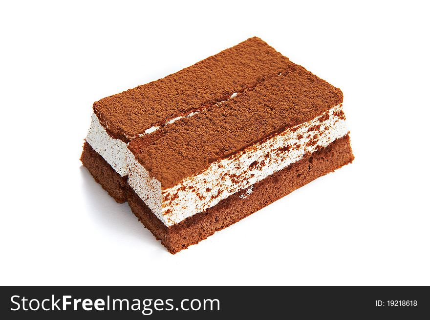 Two souffle cakes isolated on a white background