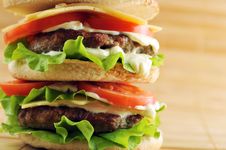 Hamburger With Cutlet Royalty Free Stock Photos Hamburger With Cutlet Royalty Free Stock Photos