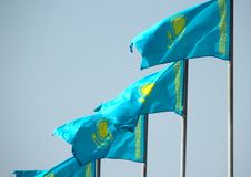 Flags Of Kazakhstan Stock Photo