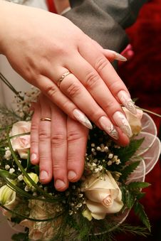 Just Married - Holding Hands Stock Images Just Married - Holding Hands Stock Images
