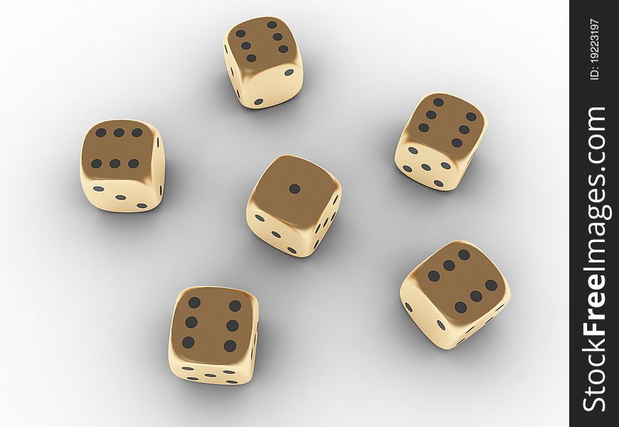 Golden playing dice