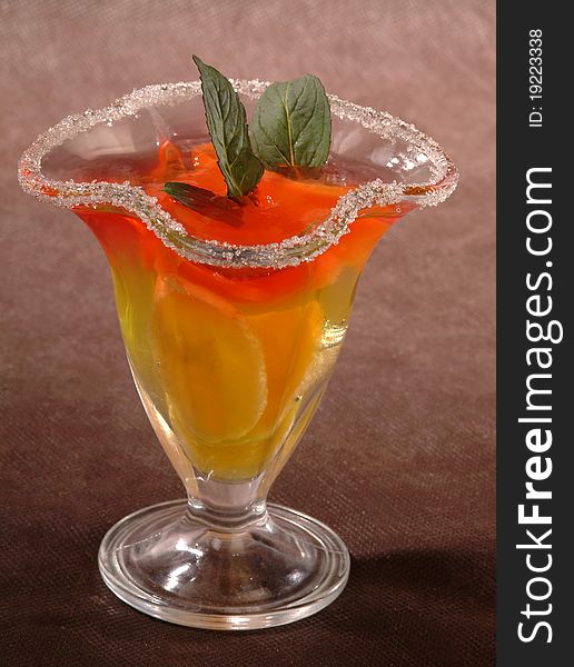 Cocktail Decorated With Leaves