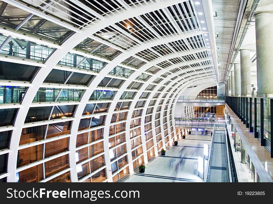 Hall in Hong Kong International Airport. Hall in Hong Kong International Airport.