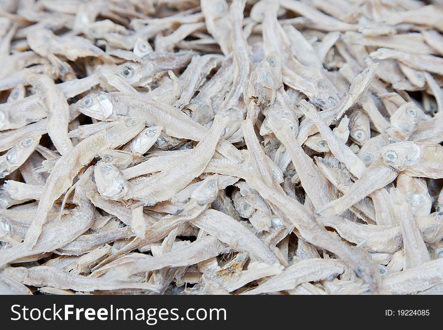 Dried salted fish on the stall in Asan Tole market, Kathmandu, Nepal