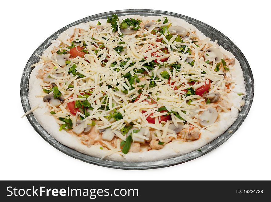 Uncooked Vegetarian Pizza