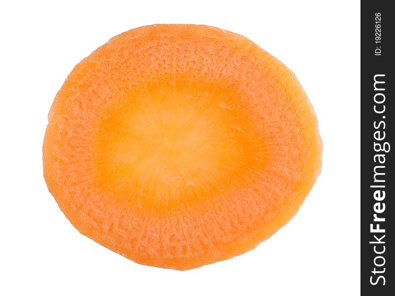 Segment of carrots in the form of a circle on a white background. Segment of carrots in the form of a circle on a white background.