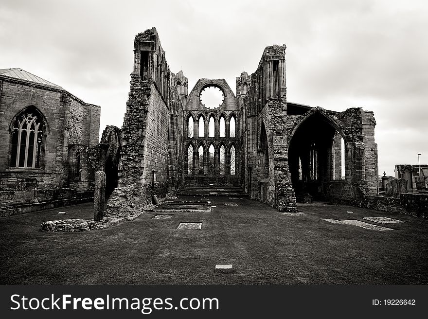 The beautiful ruined Elgin Cathedral in northern Scotland