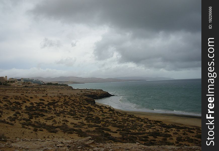 Cloudscape over the island of Fuerteventura. Cloudscape over the island of Fuerteventura