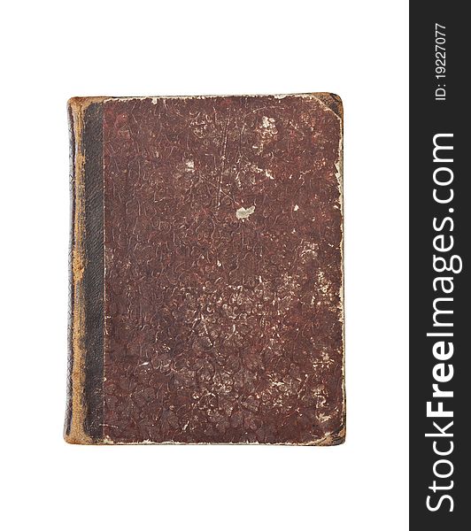 Old book with wear and tear isolated on white background. Old book with wear and tear isolated on white background