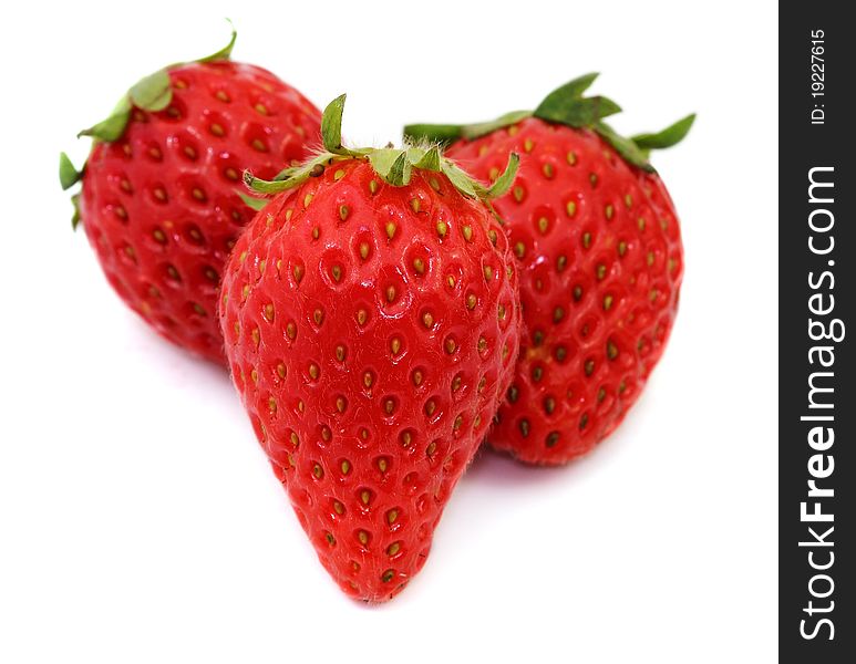 Red Strawberry on white background
