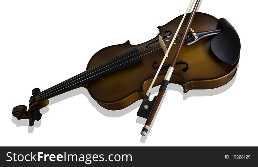 Isolate violin on white background