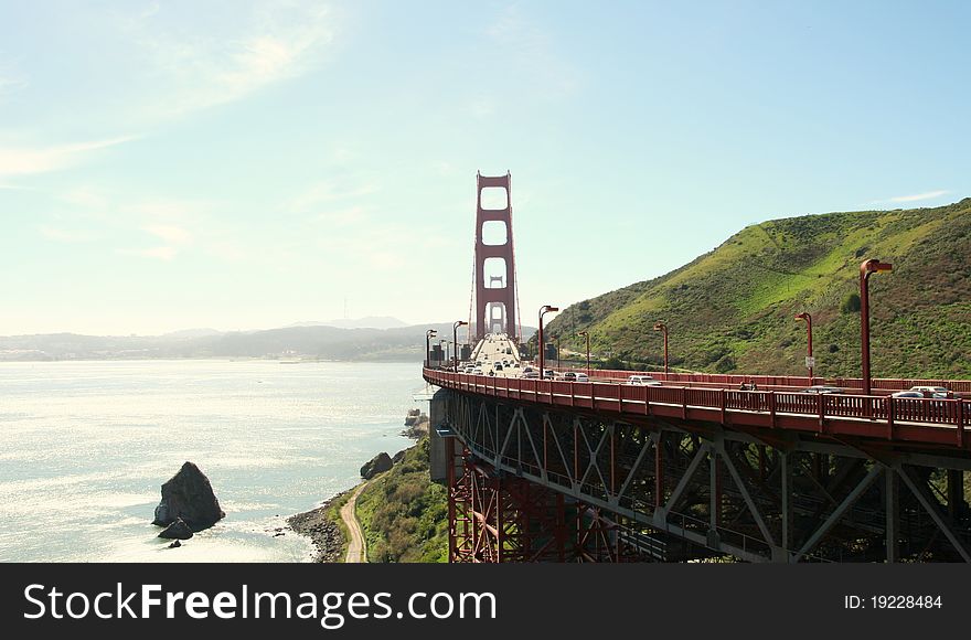 Taken in 2004 during a road trip to San Francisco. The rock stay quietly and isolated from the busy bridge gave me a calm and peaceful moment when looking at the scene. Taken in 2004 during a road trip to San Francisco. The rock stay quietly and isolated from the busy bridge gave me a calm and peaceful moment when looking at the scene.