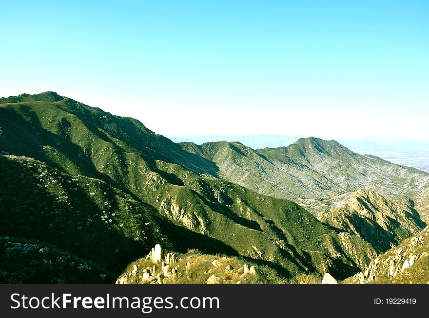 Landscape Of Great Mountain In Spring Time