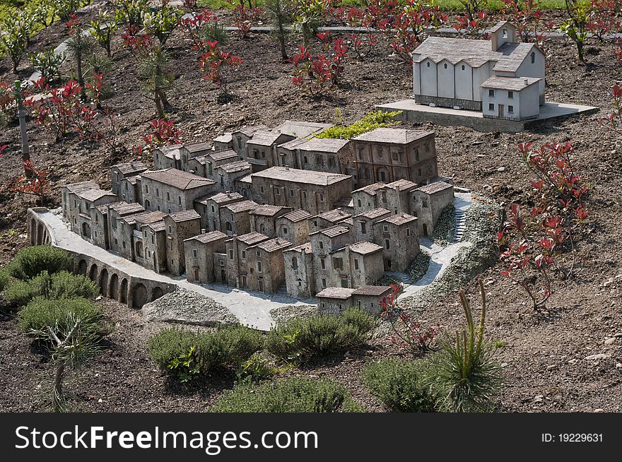 Reconstitution in miniature of a classic Italian village in the country. Reconstitution in miniature of a classic Italian village in the country.