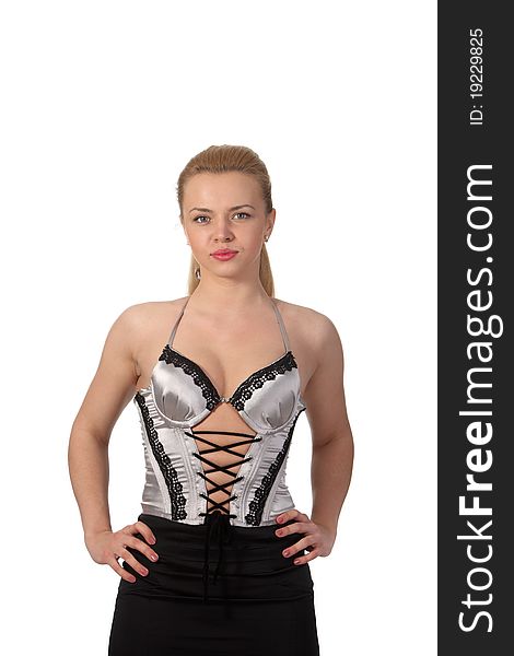 Blond Woman In Corset