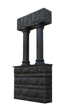 Columns Of Black Polished Stone Royalty Free Stock Photo