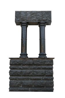 Columns Of Black Polished Stone Royalty Free Stock Photos